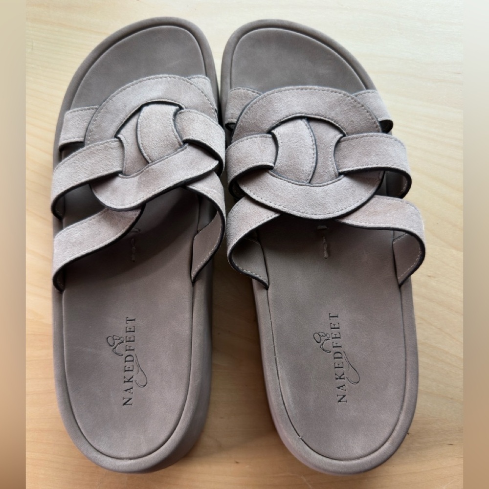 Naked Feet Women's Market Greige platform Sandals
